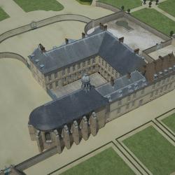 Projection de la reconstitution en image 3D de l'abbaye
